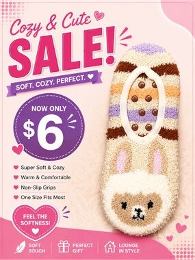 🩷. 8057. Cozy Cute Small Pet Plush Slipper Bed - Pink, Cream, Brown